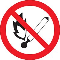 Самоклеящаяся этикетка Ф180мм "Запрещается пользоваться открытым огнем и курить" | код YPC40-ZPKUR-1-010 | IEK